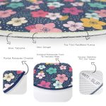 - RealHomes Dijital Baskılı Kaymaz Tabanlı Comfort Çocuk Odası Yuvarlak Halı - Realhomes  Çiçek Desenli Çocuk & Genç Odası Makinede Yıkanabilir Kaymaz Tabanlı Yuvarlak Kadife Halı Realhomes