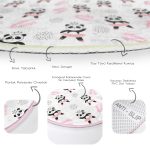 Dans Eden Panda Motifli Çocuk & Genç Odası Makinede Yıkanabilir Kaymaz Tabanlı Yuvarlak Çocuk Halısı Realhomes