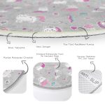 - RealHomes Dijital Baskılı Kaymaz Tabanlı Comfort Çocuk Odası Yuvarlak Halı - Realhomes Sevimli Unicorn Motifli Çocuk & Genç Odası Makinede Yıkanabilir Kaymaz Tabanlı Yuvarlak Çocuk Halısı Realhomes