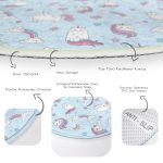 - RealHomes Dijital Baskılı Kaymaz Tabanlı Comfort Çocuk Odası Yuvarlak Halı - Realhomes  Sevimli Unicorn Temalı Çocuk & Genç Odası Makinede Yıkanabilir Kaymaz Tabanlı Yuvarlak Çocuk Halısı Realhomes