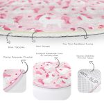 - RealHomes Dijital Baskılı Kaymaz Tabanlı Comfort Çocuk Odası Yuvarlak Halı - Realhomes  Pembe Zeminde Sevimli Unicorn Motifli Çocuk & Genç Odası Makinede Yıkanabilir Kaymaz Tabanlı Yuvarlak Çocuk Halısı Realhomes