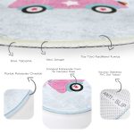 - RealHomes Dijital Baskılı Kaymaz Tabanlı Comfort Çocuk Odası Yuvarlak Halı - Realhomes  Pembe Ara Süren Kedi Figürlü Çocuk & Genç Odası Makinede Yıkanabilir Kaymaz Tabanlı Yuvarlak Çocuk Halısı Realhomes