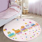 - RealHomes Dijital Baskılı Kaymaz Tabanlı Comfort Çocuk Odası Yuvarlak Halı - Realhomes  Trende Sevimli Hayvanlar Motifli Çocuk & Genç Odası Makinede Yıkanabilir Kaymaz Tabanlı Yuvarlak Çocuk Halısı Realhomes
