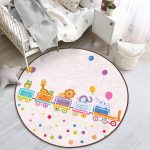 - RealHomes Dijital Baskılı Kaymaz Tabanlı Comfort Çocuk Odası Yuvarlak Halı - Realhomes  Trende Sevimli Hayvanlar Motifli Çocuk & Genç Odası Makinede Yıkanabilir Kaymaz Tabanlı Yuvarlak Çocuk Halısı Realhomes
