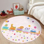- RealHomes Dijital Baskılı Kaymaz Tabanlı Comfort Çocuk Odası Yuvarlak Halı - Realhomes  Trende Sevimli Hayvanlar Motifli Çocuk & Genç Odası Makinede Yıkanabilir Kaymaz Tabanlı Yuvarlak Çocuk Halısı Realhomes