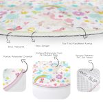 - RealHomes Dijital Baskılı Kaymaz Tabanlı Comfort Çocuk Odası Yuvarlak Halı - Realhomes  Sevimli Unicorn Ve Gökkuşağı Desenli Çocuk & Genç Odası Makinede Yıkanabilir Kaymaz Tabanlı Yuvarlak Çocuk Halısı Realhomes