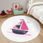 - RealHomes Dijital Baskılı Kaymaz Tabanlı Comfort Çocuk Odası Yuvarlak Halı - Realhomes Gemi Desenli Çocuk & Genç Odası Makinede Yıkanabilir Kaymaz Tabanlı Yuvarlak Çocuk Halısı Realhomes