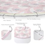 - RealHomes Dijital Baskılı Kaymaz Tabanlı Comfort Çocuk Odası Yuvarlak Halı - Realhomes  Pembe Zeminde Ay Figürlü Çocuk & Genç Odası Makinede Yıkanabilir Kaymaz Tabanlı Yuvarlak Çocuk Halısı Realhomes