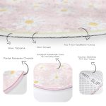 - RealHomes Dijital Baskılı Kaymaz Tabanlı Comfort Çocuk Odası Yuvarlak Halı - Realhomes  Pembe Zemin Papatya Tasarımlı Çocuk & Genç Odası Makinede Yıkanabilir Kaymaz Tabanlı Yuvarlak Çocuk Halısı Realhomes