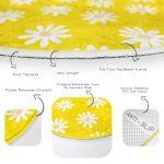 - RealHomes Dijital Baskılı Kaymaz Tabanlı Comfort Çocuk Odası Yuvarlak Halı - Realhomes  Sarı Zemin Papatya Desenli Çocuk & Genç Odası Makinede Yıkanabilir Kaymaz Tabanlı Yuvarlak Çocuk Halısı Realhomes