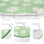 - RealHomes Dijital Baskılı Kaymaz Tabanlı Comfort Çocuk Odası Yuvarlak Halı - Realhomes Yeşil Zemin Papatya Çocuk & Genç Odası Makinede Yıkanabilir Kaymaz Tabanlı Yuvarlak Çocuk Halısı Realhomes