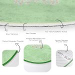 - RealHomes Dijital Baskılı Kaymaz Tabanlı Comfort Çocuk Odası Yuvarlak Halı - Realhomes  Yeşil Zemin Papatyadan Kelebek Tasarımlı Çocuk & Genç Odası Makinede Yıkanabilir Kaymaz Tabanlı Yuvarlak Çocuk Halısı Realhomes