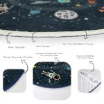 - RealHomes Dijital Baskılı Kaymaz Tabanlı Comfort Çocuk Odası Yuvarlak Halı - Realhomes  Uzayı Öğrenelim Eğitici Oyun Tasarımlı Çocuk & Genç Odası Makinede Yıkanabilir Kaymaz Tabanlı Yuvarlak Çocuk Halısı Realhomes