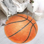 - RealHomes Dijital Baskılı Kaymaz Tabanlı Comfort Çocuk Odası Yuvarlak Halı - Realhomes  Basketbol Oyun Toplu Tasarımlı Çocuk & Genç Odası Makinede Yıkanabilir Kaymaz Tabanlı Yuvarlak Çocuk Halısı Realhomes