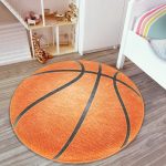 - RealHomes Dijital Baskılı Kaymaz Tabanlı Comfort Çocuk Odası Yuvarlak Halı - Realhomes  Basketbol Oyun Toplu Tasarımlı Çocuk & Genç Odası Makinede Yıkanabilir Kaymaz Tabanlı Yuvarlak Çocuk Halısı Realhomes