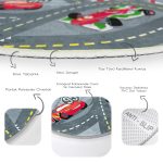 - RealHomes Dijital Baskılı Kaymaz Tabanlı Comfort Çocuk Odası Yuvarlak Halı - Realhomes  Yarış Arabaları Oyun Yolu Tasarımlı Çocuk & Genç Odası Makinede Yıkanabilir Kaymaz Tabanlı Yuvarlak Çocuk Oyun Halısı Realhomes