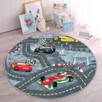 - RealHomes Dijital Baskılı Kaymaz Tabanlı Comfort Çocuk Odası Yuvarlak Halı - Realhomes  Yarış Arabaları Oyun Yolu Tasarımlı Çocuk & Genç Odası Makinede Yıkanabilir Kaymaz Tabanlı Yuvarlak Çocuk Oyun Halısı Realhomes