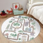 - RealHomes Dijital Baskılı Kaymaz Tabanlı Comfort Çocuk Odası Yuvarlak Halı - Realhomes  Bizim Mahalle Yolları Eğitici Yol Çizimli Çocuk & Genç Odası Makinede Yıkanabilir Kaymaz Tabanlı Yuvarlak Çocuk Oyun Halısı Realhomes