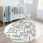 - RealHomes Dijital Baskılı Kaymaz Tabanlı Comfort Çocuk Odası Yuvarlak Halı - Realhomes  Bizim Mahalle Yolları Eğitici Yol Çizimli Çocuk & Genç Odası Makinede Yıkanabilir Kaymaz Tabanlı Yuvarlak Çocuk Oyun Halısı Realhomes
