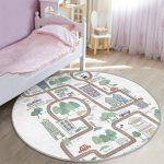 - RealHomes Dijital Baskılı Kaymaz Tabanlı Comfort Çocuk Odası Yuvarlak Halı - Realhomes  Bizim Mahalle Yolları Eğitici Yol Çizimli Çocuk & Genç Odası Makinede Yıkanabilir Kaymaz Tabanlı Yuvarlak Çocuk Oyun Halısı Realhomes