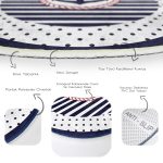 - RealHomes Dijital Baskılı Kaymaz Tabanlı Comfort Çocuk Odası Yuvarlak Halı - Realhomes  Lacivert Çizgili Puantiye Motifli Çapa Çocuk & Genç Odası Makinede Yıkanabilir Kaymaz Tabanlı Yuvarlak Çocuk Halısı Realhomes