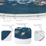 - RealHomes Dijital Baskılı Kaymaz Tabanlı Comfort Çocuk Odası Yuvarlak Halı - Realhomes  Uzay Temalı Eğitici Oyun Adımları Tasarımlı Çocuk & Genç Odası Makinede Yıkanabilir Kaymaz Tabanlı Yuvarlak Çocuk Oyun Halısı Realhomes