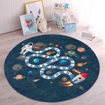 - RealHomes Dijital Baskılı Kaymaz Tabanlı Comfort Çocuk Odası Yuvarlak Halı - Realhomes  Uzay Temalı Eğitici Oyun Adımları Tasarımlı Çocuk & Genç Odası Makinede Yıkanabilir Kaymaz Tabanlı Yuvarlak Çocuk Oyun Halısı Realhomes