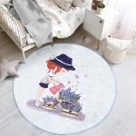 - RealHomes Dijital Baskılı Kaymaz Tabanlı Comfort Çocuk Odası Yuvarlak Halı - Realhomes  Kız Temalı Çocuk & Genç Odası Makinede Yıkanabilir Kaymaz Tabanlı Yuvarlak Çocuk Halısı Realhomes