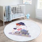 - RealHomes Dijital Baskılı Kaymaz Tabanlı Comfort Çocuk Odası Yuvarlak Halı - Realhomes  Kız Temalı Çocuk & Genç Odası Makinede Yıkanabilir Kaymaz Tabanlı Yuvarlak Çocuk Halısı Realhomes