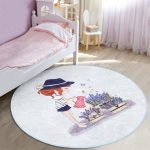 - RealHomes Dijital Baskılı Kaymaz Tabanlı Comfort Çocuk Odası Yuvarlak Halı - Realhomes  Kız Temalı Çocuk & Genç Odası Makinede Yıkanabilir Kaymaz Tabanlı Yuvarlak Çocuk Halısı Realhomes