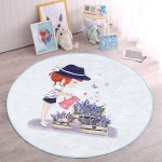 - RealHomes Dijital Baskılı Kaymaz Tabanlı Comfort Çocuk Odası Yuvarlak Halı - Realhomes  Kız Temalı Çocuk & Genç Odası Makinede Yıkanabilir Kaymaz Tabanlı Yuvarlak Çocuk Halısı Realhomes