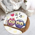 - RealHomes Dijital Baskılı Kaymaz Tabanlı Comfort Çocuk Odası Yuvarlak Halı - Realhomes  Baykuş Desenli Çocuk & Genç Odası Makinede Yıkanabilir Kaymaz Tabanlı Yuvarlak Çocuk Halısı Realhomes