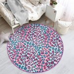 - RealHomes Dijital Baskılı Kaymaz Tabanlı Comfort Çocuk Odası Yuvarlak Halı - Realhomes  Renkli Leopar Desenli Çocuk & Genç Odası Makinede Yıkanabilir Kaymaz Tabanlı Yuvarlak Çocuk Halısı Realhomes