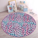 - RealHomes Dijital Baskılı Kaymaz Tabanlı Comfort Çocuk Odası Yuvarlak Halı - Realhomes  Renkli Leopar Desenli Çocuk & Genç Odası Makinede Yıkanabilir Kaymaz Tabanlı Yuvarlak Çocuk Halısı Realhomes