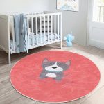- RealHomes Dijital Baskılı Kaymaz Tabanlı Comfort Çocuk Odası Yuvarlak Halı - Realhomes  Köpek Desenli Çocuk & Genç Odası Makinede Yıkanabilir Kaymaz Tabanlı Yuvarlak Çocuk Halısı Realhomes