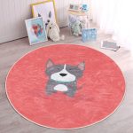 - RealHomes Dijital Baskılı Kaymaz Tabanlı Comfort Çocuk Odası Yuvarlak Halı - Realhomes  Köpek Desenli Çocuk & Genç Odası Makinede Yıkanabilir Kaymaz Tabanlı Yuvarlak Çocuk Halısı Realhomes
