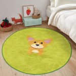- RealHomes Dijital Baskılı Kaymaz Tabanlı Comfort Çocuk Odası Yuvarlak Halı - Realhomes  Köpek Desenli Çocuk & Genç Odası Makinede Yıkanabilir Kaymaz Tabanlı Yuvarlak Çocuk Halısı Realhomes