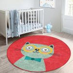 - RealHomes Dijital Baskılı Kaymaz Tabanlı Comfort Çocuk Odası Yuvarlak Halı - Realhomes Renkli Kedi Çocuk & Genç Odası Makinede Yıkanabilir Kaymaz Tabanlı Yuvarlak Çocuk Halısı Realhomes