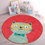 - RealHomes Dijital Baskılı Kaymaz Tabanlı Comfort Çocuk Odası Yuvarlak Halı - Realhomes Renkli Kedi Çocuk & Genç Odası Makinede Yıkanabilir Kaymaz Tabanlı Yuvarlak Çocuk Halısı Realhomes