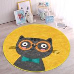 - RealHomes Dijital Baskılı Kaymaz Tabanlı Comfort Çocuk Odası Yuvarlak Halı - Realhomes  Renkli Kedi Çocuk & Genç Odası Makinede Yıkanabilir Kaymaz Tabanlı Yuvarlak Çocuk Halısı Realhomes