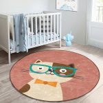 - RealHomes Dijital Baskılı Kaymaz Tabanlı Comfort Çocuk Odası Yuvarlak Halı - Realhomes  Renkli Kedi Çocuk & Genç Odası Makinede Yıkanabilir Kaymaz Tabanlı Yuvarlak Çocuk Halısı Realhomes