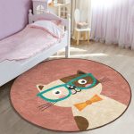 - RealHomes Dijital Baskılı Kaymaz Tabanlı Comfort Çocuk Odası Yuvarlak Halı - Realhomes  Renkli Kedi Çocuk & Genç Odası Makinede Yıkanabilir Kaymaz Tabanlı Yuvarlak Çocuk Halısı Realhomes