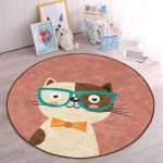 - RealHomes Dijital Baskılı Kaymaz Tabanlı Comfort Çocuk Odası Yuvarlak Halı - Realhomes  Renkli Kedi Çocuk & Genç Odası Makinede Yıkanabilir Kaymaz Tabanlı Yuvarlak Çocuk Halısı Realhomes