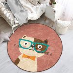 - RealHomes Dijital Baskılı Kaymaz Tabanlı Comfort Çocuk Odası Yuvarlak Halı - Realhomes  Renkli Kedi Çocuk & Genç Odası Makinede Yıkanabilir Kaymaz Tabanlı Yuvarlak Çocuk Halısı Realhomes