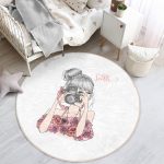 Fashion Girl Çocuk & Genç Odası Makinede Yıkanabilir Kaymaz Tabanlı Yuvarlak Çocuk Halısı Realhomes