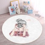 Fashion Girl Çocuk & Genç Odası Makinede Yıkanabilir Kaymaz Tabanlı Yuvarlak Çocuk Halısı Realhomes