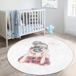 Fashion Girl Çocuk & Genç Odası Makinede Yıkanabilir Kaymaz Tabanlı Yuvarlak Çocuk Halısı Realhomes