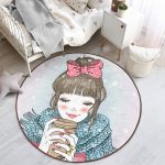 Fashion Girl Çocuk & Genç Odası Makinede Yıkanabilir Kaymaz Tabanlı Yuvarlak Çocuk Halısı Realhomes