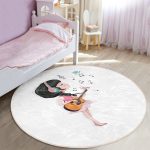 - RealHomes Dijital Baskılı Kaymaz Tabanlı Comfort Çocuk Odası Yuvarlak Halı - Realhomes  Fashion Pop Art Tasarımlı Çocuk & Genç Odası Makinede Yıkanabilir Kaymaz Tabanlı Yuvarlak Çocuk Halısı Realhomes