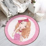 Fashion Girl Çocuk & Genç Odası Makinede Yıkanabilir Kaymaz Tabanlı Yuvarlak Çocuk Halısı Realhomes